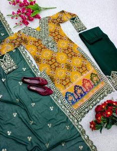 Wedding Wear Designer Top-Sarara avec Dupatta avec impression numérique - Product Image 5