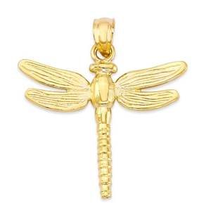 Collier à chaîne pendentif libellule créatif et délicat pour mariage en or jaune 10 carats dernière mode libellule mignonne en vente - Product Image 2