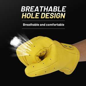 Gants de moto à doigts entiers avec protection respirante des mains, compatibles écran tactile, en cuir, pour le cyclisme et le motocross - Product Image 2