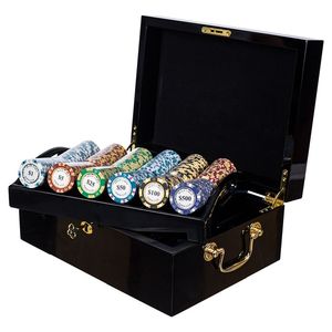Estuche de póker, caja de madera de 3 tonos, 500 Chips, 14gms, monteclo - Product Image 2