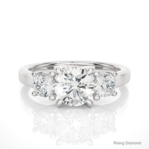 1.4 Ct Cut F-VS Lab Grown CVD Diamond White Gold Trois Stone Bague de fiançailles IGI Certified Anniversary Gift - Product Image 1