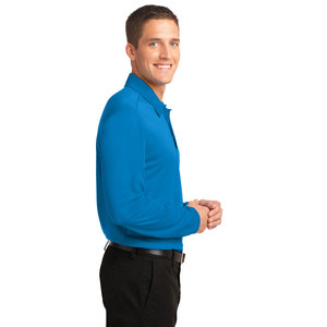 Chemise de qualité pour adultes personnalisée en usine Chemise polo de golf à manches longues en coton doux pour hommes - Product Image 3
