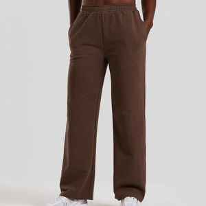 Anti-rides polaire hiver dentelle plat femmes large jambe pantalon Polyester/coton respirant sur mesure Logo impression OEM Service - Product Image 1