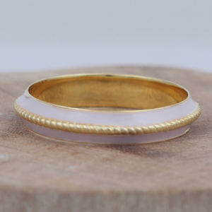 Trendy Designer 925 Sterling Silver Classic <b>Ring</b> with Yellow Gold Plating <b>Plain</b> Enamel Fine <b>Ring</b> - Product Image 1