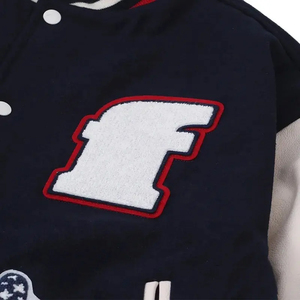 OEM Men's Varsity <b>Jackets</b> Premium Quality Wool <b>Leather</b> Sleeves Custom Logo Embroidery Stand Warm Breathable <b>Long</b> Length <b>Jacket</b> - Product Image 3