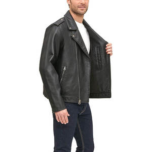 Blouson aviateur en cuir véritable pour homme, style universitaire oversize, doublé pour l'hiver, coupe droite, style urbain - Product Image 4