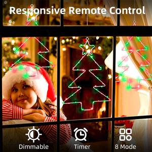 LED Christmas Tree Shape Decorative Lights Iron <b>Curtain</b> Outdoor <b>Garden</b> Window Christmas LED String Lights Santa Claus Shape - Product Image 2