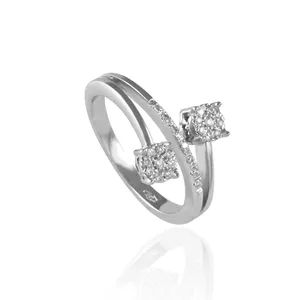 Элегантное бирюзовое кольцо из белого золота с натуральными бриллиантами, Модные Изящные ювелирные изделия для девушек и женщин