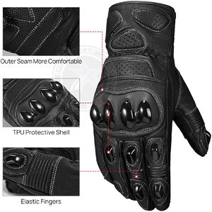 Professional <b>Motorbike</b> Leather <b>Gloves</b> with Foam Padding Protection Full Finger Waterproof & Breathable Outdoor Sports Unisex - Product Image 2