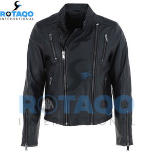 Factory Direct Sale Leather <b>Jacket</b> For <b>Men</b> With Classic Design And Inner Lining Leather <b>Jacket</b> For Outdoors Wears - Product Image 1