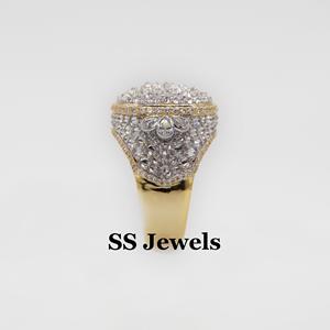 Anillo de Plata 925 con Baño de Rodio y Moissanita VS1 de Corte Brillante, Estilo Hip Hop, para Hombre, Estilo Campeón, de Moda - Product Image 5