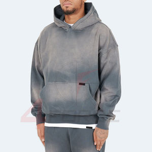 Sweat-shirts à capuche en polaire épais pour hommes 2026, 100% coton, broderie, design délavé au soleil, délavé à l'acide, strass - Product Image 4