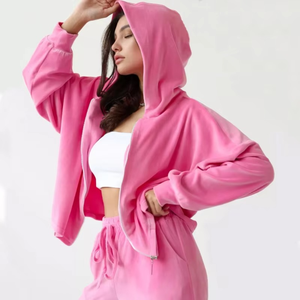 Winter Vintage Embroidered Long Drop Shoulder 2 Piece <b>Set</b> Joggers Pants Sweatshirt Sweatpants Blank Hoodies Oversized Cuffs - Product Image 1