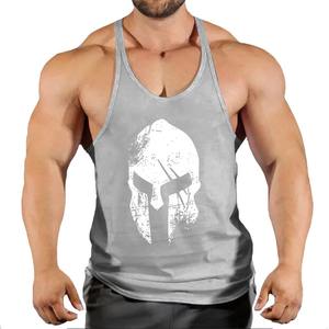 Gym wear Men's solid color fitness trend print pattern <b>loose</b> thin <b>vest</b> breathable and comfortable sleeveless - Product Image 6