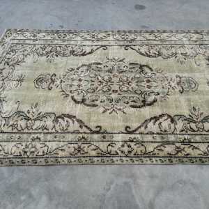 Tapis turc vintage 4,4x7,6 pieds, tapis oriental en laine gris - Product Image 3