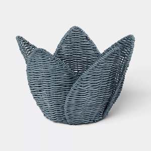 Cesta de mimbre de tulipán tejida a mano, cesta decorativa de almacenamiento, organización, estilo bohemio nórdico, decoración del hogar, hecha en Vietnam. - Product Image 2