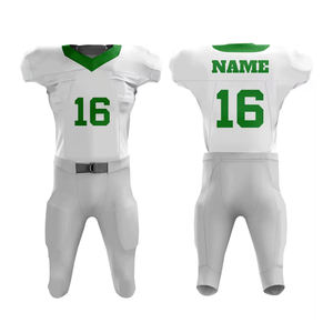 Camiseta de fútbol americano cosida personalizada pantalones cortos sublimación hombres equipo azul uniforme bordado uniforme de fútbol americano - Product Image 5