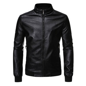 Chaqueta de Cuero para Hombre, Chaqueta de Cuero Entallada a la Moda para un Estilo Urbano Informal y para Motociclismo - Product Image 1