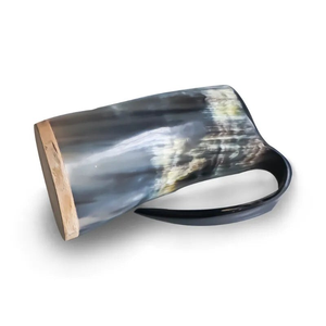 Nuevos productos al por mayor Cuerno vikingo Taza de cerveza de camping hecha a mano con asa Taza para beber de la India por Crescent Crafts - Product Image 4