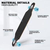 Longboards de qualité supérieure fabriqués par des fabricants de renom, personnalisés, en bois d'érable canadien, 43 x 9 pouces, 7 plis, longboards de croisière, patins
