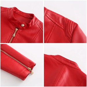 แจ็กเก็ตหนังสำหรับผู้หญิง, แจ็กเก็ตหนัง2025ธรรมดาแจ็กเก็ตขี่มอเตอร์ไซค์ฤดูหนาวมีซิป - Product Image 6