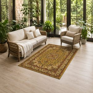 Tapis RUGS DEPOT LXDP-0381, vente en gros, rouge bordeaux, vintage, oriental, imprimé numériquement, lavable en machine, chenille, tapis de salon, antidérapant - Product Image 6