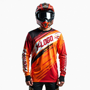 เสื้อเจอร์ซีย์แข่งรถมอเตอร์ครอสแขนยาวสำหรับผู้ชาย แบบสั่งทำพิเศษ สวมใส่สบาย ระบายอากาศได้ดี กันลม เหมาะสำหรับรถเอทีวี รถจักรยานยนต์ และการแข่งรถอื่นๆ - Product Image 3