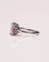 Superbe bague de fiançailles et de mariage SHIVPATH en moissanite taille Asscher et trapézoïdale, trois pierres, plaqué argent 925, luxe
