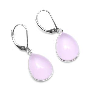 925 boucles d'oreilles en argent Sterling pierres précieuses rose Quartz Rose bijoux faits à la main boucles d'oreilles en pierre naturel octobre pierre de naissance cadeau pour elle - Product Image 1