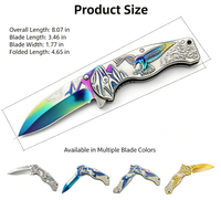 Couteau pliant EDC OEM forgé avec précision, gravure 3D motif Aigle et lame en acier inoxydable pour le camping en extérieur