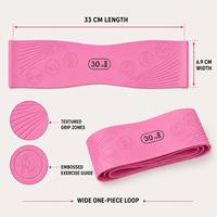Bande de Résistance Large en Silicone Haute Élasticité 10-50 LB Rose Monochromatique pour Entraînement à Domicile