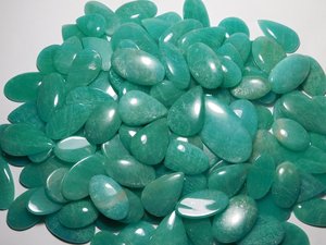 Lot de cabochons de pierres précieuses en vrac polies en Amazonite naturelle de haute qualité pour la fabrication de bijoux pierres précieuses calibrées en Amazonite naturelle - Product Image 4