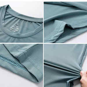 2024เสื้อยืดแขนสั้นของผู้ชายระบายอากาศได้ดีสีพื้นทรงโอเวอร์ไซส์เข้ารูปคอกลมสั่งทำพิมพ์โลโก้ได้ตามต้องการ - Product Image 5