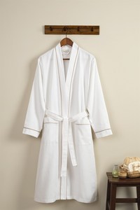 Bata de baño larga Unisex OYA HOME, tamaño XL, tela de gofres de punto, métodos de impresión lisos para uso en verano y otoño para adultos - Product Image 2