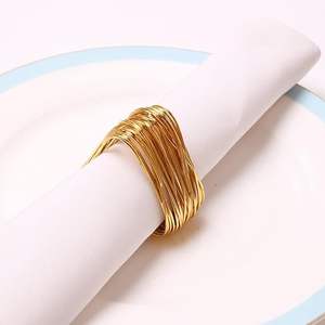 Rond de serviette en aluminium de qualité supérieure en gros pas cher Style simple ronds de serviette serviette en métal - Product Image 4