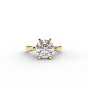 IGI Certified Round Brilliant Cut Lab Grown Diamond Solitaire Engagement <b>Ring</b> in 14K Rose / White & Yellow Gold - Product Image 6