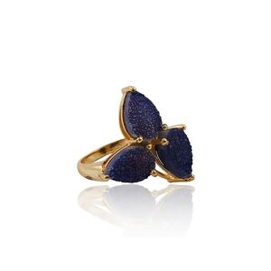 Elegante anillo de piedras preciosas de labradorita diseñador de mano corte facetado tres anillo de piedras preciosas en forma de pera corte facetado anillo de piedras preciosas grises regalo - Product Image 5