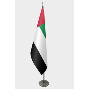 Bandera Oficial de los Emiratos Árabes Unidos para Interiores, de Satén de Seda, Bandera de Mano para Automóvil, Impresa Digitalmente con Asta de Aluminio para Uso Automotriz - Product Image 1
