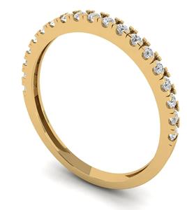 แหวนทอง14K 18K ดีไซเนอร์พร้อมด้วยเพชรเลียนแบบเพชรที่งดงามปูด้วยเพชร CZ วงซ้อนได้ชัดเจนสำหรับงานแต่งงาน - Product Image 2