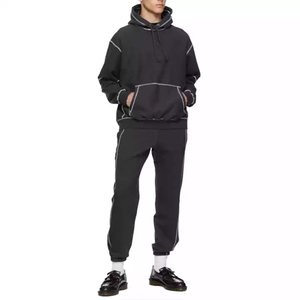 MOVATEXTILES Basics, vente en gros, sweat-shirt à capuche surdimensionné personnalisé avec logo, coton lourd, sweat-shirt en molleton, surpiqûres contrastées, sweat-shirts pour hommes - Product Image 3