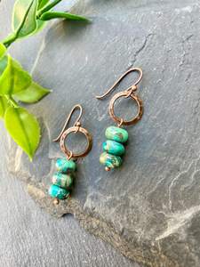 Modern Glass Beads & <b>Resin</b> <b>Earrings</b> with Turquoise Design and Cascading Fringe Unique Jewelry Gift From MS Handicraft - Product Image 4