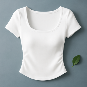 Tops courts personnalisés pour femmes, crop top côtelé, tops courts pour femmes, vêtements d'été pour femmes - Product Image 3