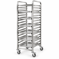 Chariot de boulangerie commercial personnalisé en acier inoxydable pour plateaux de cuisson et bacs à pain