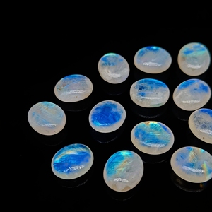 ลูกปัดแกะสลักรูปวงรีเรียบสีรุ้งธรรมชาติลูกปัดอัญมณีหลวม10x12มม. สำหรับทำเครื่องประดับ - Product Image 2