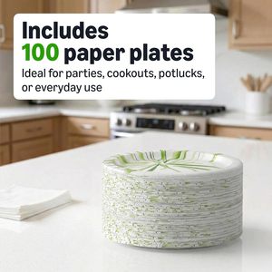 Assiettes en papier jetables de qualité supérieure 100% NEUVES, 8,62 pouces, 100 unités, utilisables au micro-ondes, scellées en usine, USA |   PRÊT À EXPÉDIER - Product Image 4