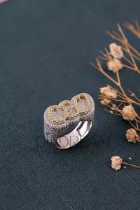 Original 925 Silver Men's Elegant Stylish <b>Moissanite</b> Iced out <b>Jewelry</b> Hip Hop Design Wedding Ring with Diamond for Him - Product Image 6