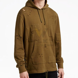 2024 décontracté hiver pull thermique sweats à capuche pour hommes haute qualité XL taille dernière conception en détresse à capuche - Product Image 3