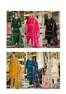 Conjunto de Kurti de 3 Piezas de Seda Romana Pura con Bordado Intenso de Dhwaja Export, de Secado Rápido y Corte Regular para Mujer, Ideal para Uso Casual o en Fiestas de Diwali - Product Image 6