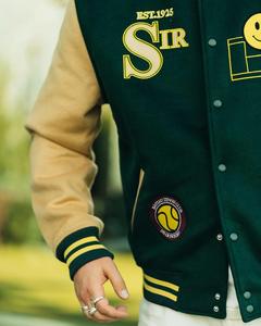 Chaqueta Universitaria Personalizada para Hombre, Cuerpo de Lana, Mangas de Cuero PU, Chaqueta Bomber de Béisbol Universitaria, Ropa de Calle, Bordado con Logotipo OEM - Product Image 4