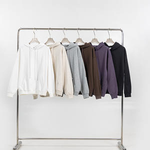 เสื้อฮู้ดผู้ชายสไตล์วินเทจซักแบบกรดฝรั่งเศสเทอร์รี่กันแดดสีพื้นมีฮู้ดลายซีด - Product Image 3